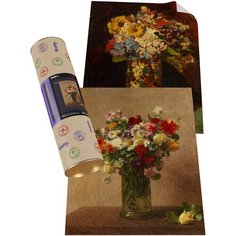 Картины Ван Гога "Цветы из Нормандии + Ваза с цветами" репродукции постеры-наклейки 37.6×31 + 40.9×31 Grafia ink