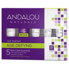 Набор для лица Andalou Naturals Age Defying Get Started (молочко 24мл + тоник-спрей 30мл + маска 15мл + ночной крем 12мл + пептидный крем 12мл)