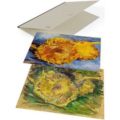 Картины на картоне матовые клеящиеся "Ван Гог: Подсолнухи" в папке Grafia ink