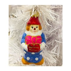 Елочная игрушка Элита Клоун ИФТ-11/43, синий/белый/красный, 10 см Elita
