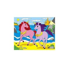 Алмазная мозаика классическая "Веселые единороги", 17х22 см (полное заполнение, с подрамником) Рыжий кот