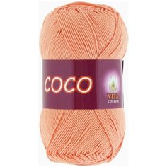 Пряжа Vita Coco (Коко) 3883 персиковый 100% мерсеризованный хлопок 50г 240м 10шт