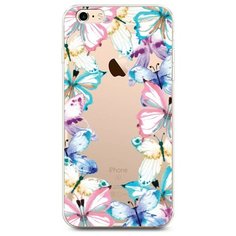 Силиконовый чехол "Рамка из бабочек" на Apple iPhone 6 Plus/6S Plus / Айфон 6 Плюс/Айфон 6С Плюс Case Place