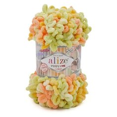 Пряжа Alize Puffy Fine Color (Пуффи Файн Колор) 6313 100% микрополиэстер 100г 14м 5шт