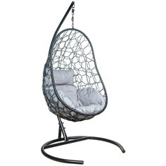 Подвесное кресло-кокон Leset Ажур, черный/голубой