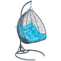 Подвесное кресло Leset Гаити, каркас Серый металлик, подушка Бирюза яркая