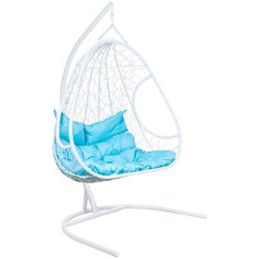 Подвесное кресло-кокон Leset Рико, белый/голубой
