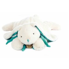 Мягкая игрушка Кролик 30 см белый/бирюзовый Lapkin