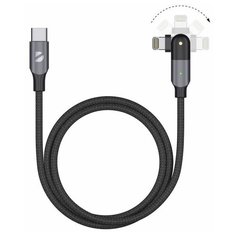 Кабель Deppa USB-C - Lightning, поворотный, 180˚, PD, 3A, 1.2м Black (арт.72331)