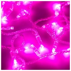 Светодиодная гирлянда ARD-STRING-CLASSIC-10000-CLEAR-100LED-FLASH PINK (230V, 7W) (Ardecoled, IP65)