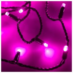 Светодиодная гирлянда ARD-STRING-CLASSIC-10000-BLACK-100LED-FLASH PINK (230V, 7W) (Ardecoled, IP65)