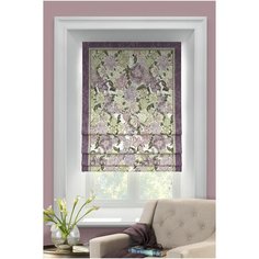 Римская штора Infiorescenze от Memotex с карнизом. В: 175см. Ш: 100см.