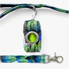 Поводок с холдером Little Bu Листья, для мелких собак до 6 кг, 1,8 м