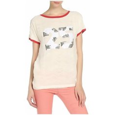 Футболка TwinSet, размер 38 (2XS), бежевый/красный