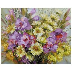 Алмазная мозаика на подрамнике Белоснежка "Букет с гладиолусами" 40*50 см.