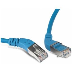 Патч-корд Hyperline F/UTP угловой, экранированный, Cat.5e (100% Fluke Component Tested), LSZH, 2 м, синий