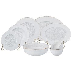 Столовый сервиз Lefard Вивьен 760-645, 6 персон, 23 предм., белый/серый