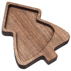 Тарелка "Елка", массив ясеня, темная Drevmade