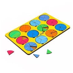 Рамка- вкладыш Aba Iba Головоломка, "Дроби", Б. П. Никитина, 12 кругов