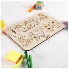 Рамка-вкладыш "Изучаем цифры" (неокрашенная) WoodLand Toys