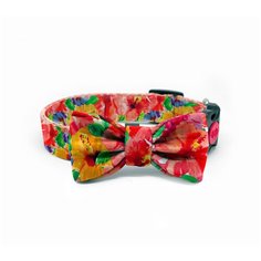 Ошейник Little Bu Scarlet Flower M с бабочкой 9см, шея 38-55см