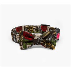 Ошейник Little Bu Guns&Roses L с бабочкой 12см, шея 44-70см