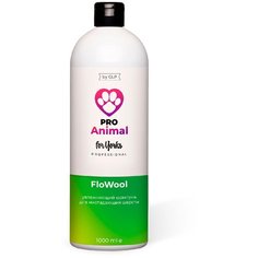 Шампунь для собак ProAnimal for Yorks FloWool, 1000 мл, для длинношерстных пород с ниспадающей, прямой шерстью без подшерстка; увлажняющий витаминный шампунь с антибактериальным действием, шампунь для йорков; концентрат 1:10