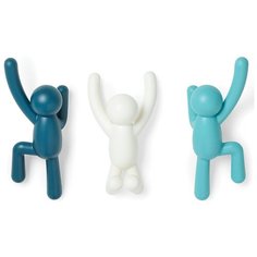 Вешалки-крючки Buddy 3 шт. Blu Dual, 318165-1206, Umbra