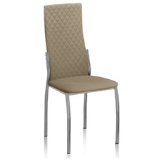 Асти EVO лайт хром+лак Стул (кожзам К39, капучино (ромб)) Кубика