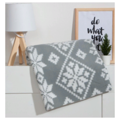 Плед Экономь и Я "Новогоднее настроение" 150*180см, пл.160 г/м2, 100% п/э серый Сима ленд