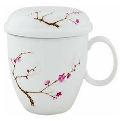 Кружка с крышкой и ситечком "Цветущая сакура", объём 350 мл Wintergreen Tea&Coffee