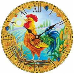 Часы настенные "Золотой петушок", диаметр 34 см Белоснежка