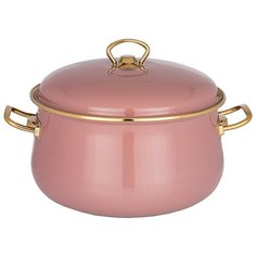 Кастрюля Agness эмалированная с крышкой, серия deluxe, 22x14 см, 5,0л, подходит для индукции(951-118)