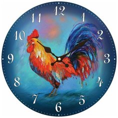 Часы настенные "Благородный петух", диаметр 34 см Белоснежка
