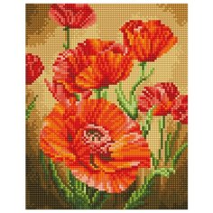 Кристальная мозаика (алмазная вышивка) "фрея" ALV-74 "Красные маки" 22 х 28 см