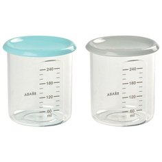 BEABA набор из 2 контейнеров для хранения 240 мл цвет серый с голубым