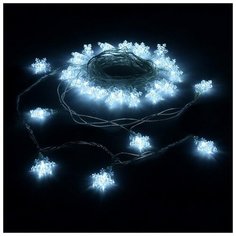 Гирлянда Vegas нить снежинки 55082, 80 ламп, холодный белый/бесцветный провод