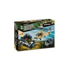 Конструктор Bondibon, Военный Десант, Вертолет, Машина, 146 дет BOX