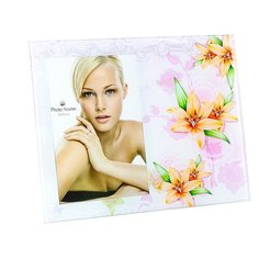 Стеклянная рамка для фотографии 10х15, фоторамка, spring flоwers, лилии GF 2939