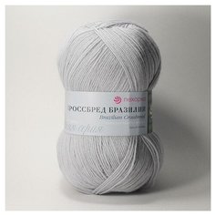 Пряжа Пехорка Кроссбред Бразилии, 50 % мериносовая шерсть, 50 % акрил, 100 г, 500 м, 5 шт., 08 светло-серый