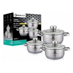 Набор посуды из нержавеющей стали 6 предметов EUROSTEK ES-1211