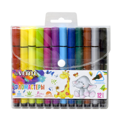DeVENTE Фломастеры трехгранные толстые 12 цветов