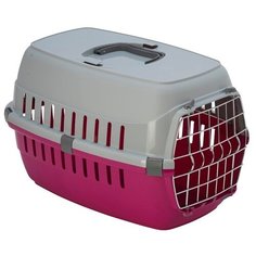 Переноска Moderna Roadrunner розовая c металлической дверью для кошек и собак (48,5 x 32,3 x 30,1 см, Розовый)
