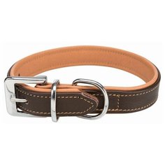 Ошейник Trixie Active Comfort кожаный коричневый для собак (M: 37–44 см х 25 мм, Коричневый-светло-коричневый)