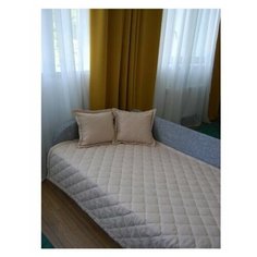 Покрывало стежка-вышивка "Синее море" с двумя подушками 200х120 см Травушка