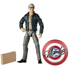 Hasbro Фигурка Стэн Ли со щитом Marvel Legends (Stan Lee with Shield) 16 см