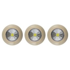 Фонарь- подсветка сд Pushlight 3Pack слоновая кость, COB 3 Вт, 3 шт, бат. 3xAAA, Ritter, цена за 1 шт.