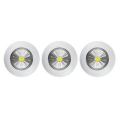 Фонарь- подсветка сд Pushlight 3Pack белый, COB 3 Вт, 3 шт, бат. 3xAAA, 3шт, Ritter, цена за 1 шт.