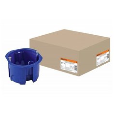 Установочная коробка СП D65х45мм, саморезы, синяя, IP20, TDM, цена за 1 шт