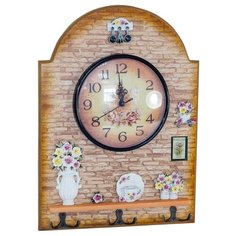 Часы настенные с крючками "Чаепитие Rettal